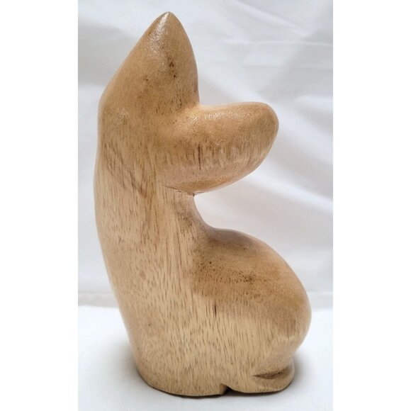 Hand-Carved Wooden Cat Statue Figure Figurine - About 6.5 inches Tall - Lot O - Picture 4 of 7